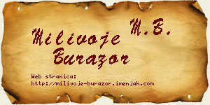 Milivoje Burazor vizit kartica